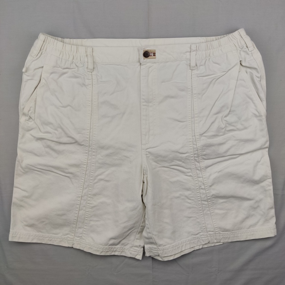 The Territory Ahead Shorts Mens XXL Cream Chino Casual Elastic Waist 9 Inseam